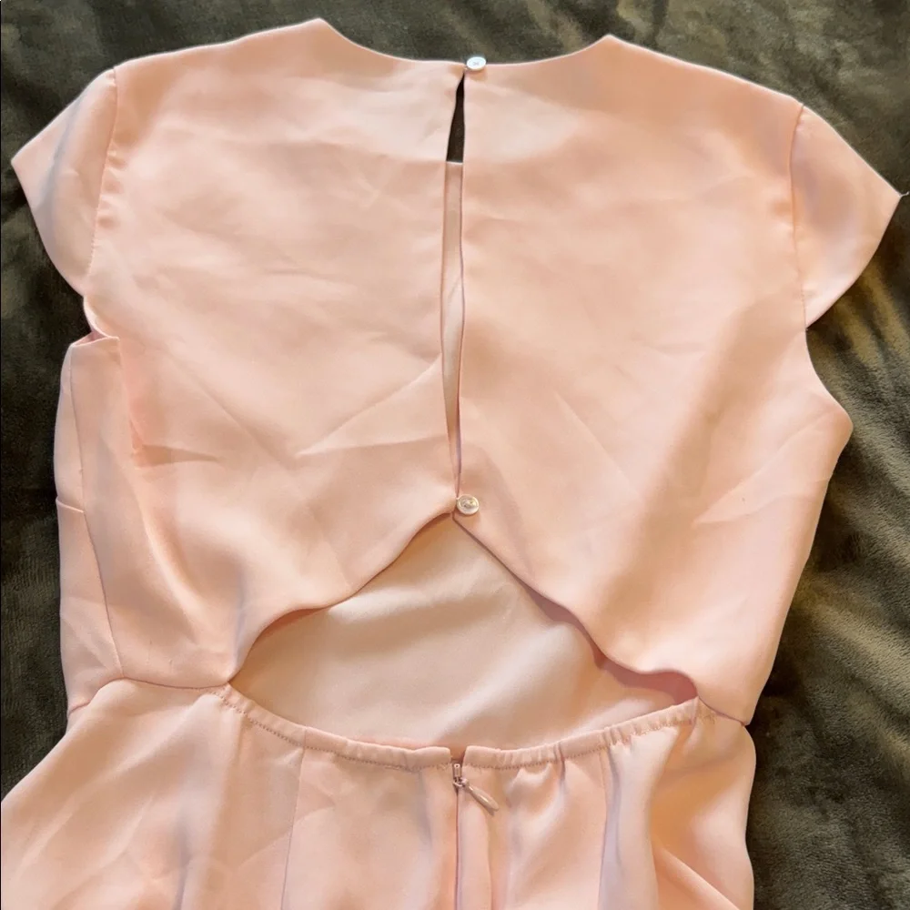 Babaton Light Pink Asymmetrical Midi Dress - Picture 4 of 12